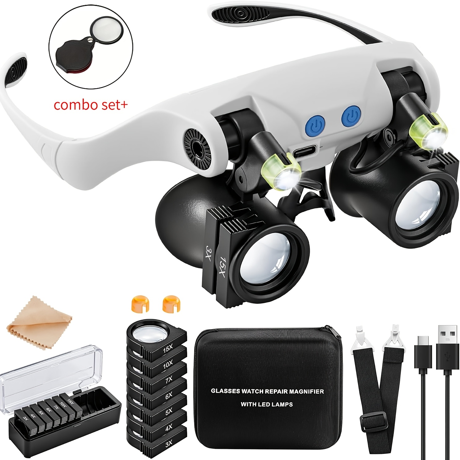 Electronics Repair Glasses - Occhiali ingrandenti a LED da indossare