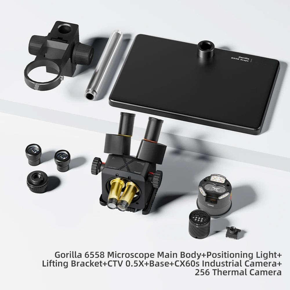 Electronic Repair - Microscopio trinoculare Qianli 6558 Gorilla, zoom
